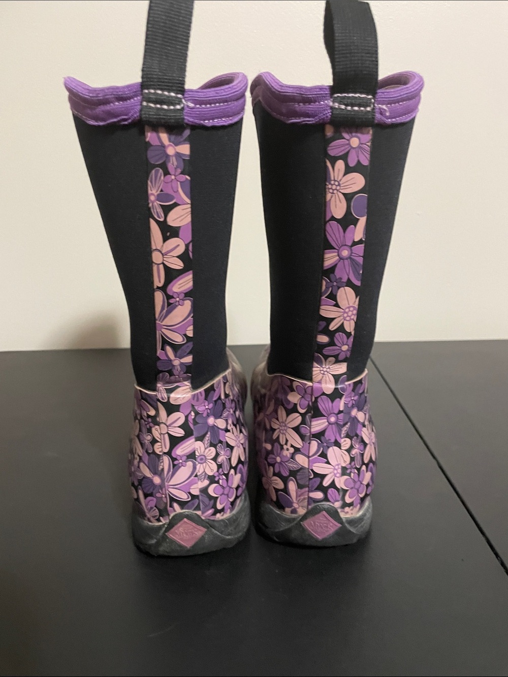 MUCK Boot Company Purple Floral Mid-Calf Rain Boots Size 7 - Picture 4 of 8